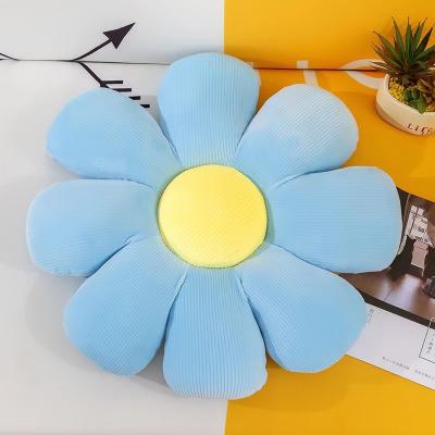 China Hot Sale Cute Plush Toy Decoration Floor Daisy Flower Pillow 75*75CM Flower Shaped Cushion for sale