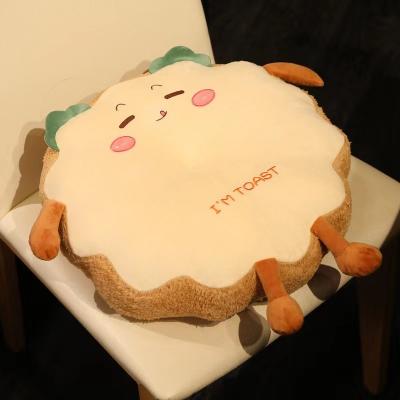 China Soft Cute Cartoon Toast Plush Bread Stuffed Food Pillow Plush Toys Petal Toast Cushion for Office Chair Seat for sale