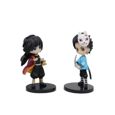 China Cartoon Toy Excellent Quality Home Decoration Ornaments Demon Slayer Anime Figures 6 Piece Set for sale