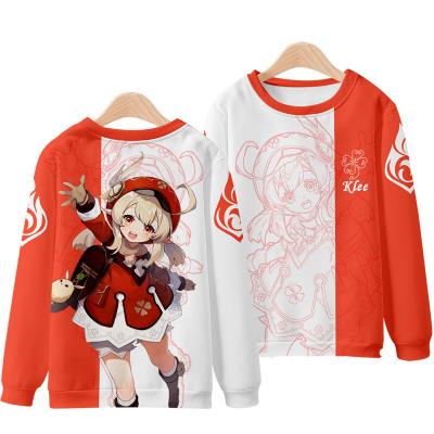 China Custom Anime Oversized Sweatshirt OEM Logo Sweater Cartoon Genshin Impact Anti-Wrinkle For Men And Women for sale