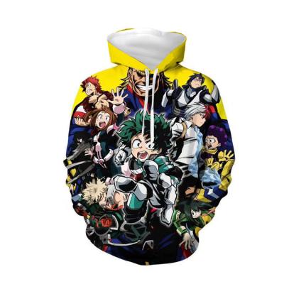 China Anti-Wrinkle 14 Styles Mens 3D Hoodies My Hero Academia Custom Design Hooded Anime Hoodie For Men And Women for sale