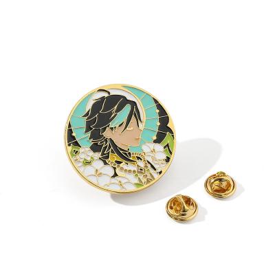 China ALLOY Hot Sale 7 Styles Anime Game Brooch Genshin Effect High Quality Alloy Brooch Pins Cosplay Badge for sale