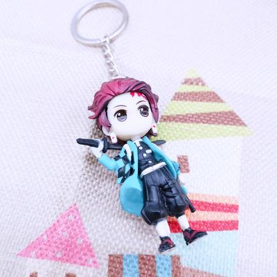 China Hot Anime Rubber Demon Slayer Kimetsu No Yaiba Rubber PVC Anime Key Chain 6 Cartoon Styles for sale