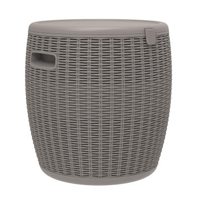 China Sustainable 34L/8 Gal Outdoor Furniture Plastic Waterproof Rattan Design Ice Bucket With Lid for sale