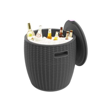 China Bestselling Rattan Waterproof Style Cool Bar Ice Cooler Outdoor Garden Furniture Patio Cooler for sale