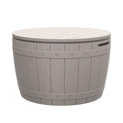 China Outdoor Resin Round Deck Box Sustainable Plastic For Patio Storage for sale