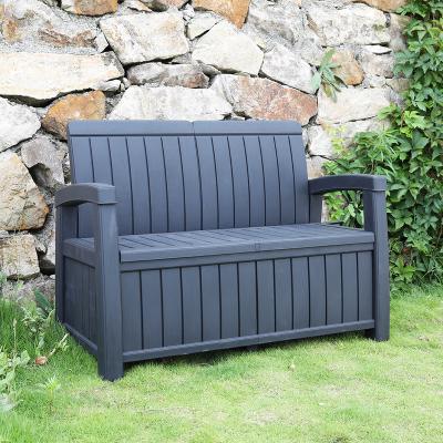 China All Weather Outdoor Furniture Resin Outdoor Furniture Deck Box Cushion Patio Garden Storage Bench for sale