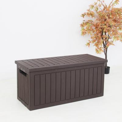 China Sustainable Bench 285L Deck Box Waterproof Garden Plastic Outdoor Storage Box for sale