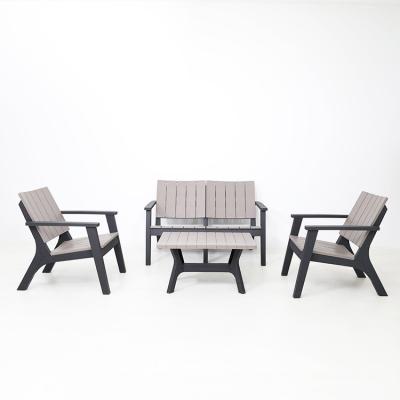 China Wholesale Modern Wood Design Plastic Injection Molding Furniture Outdoor Garden Sofa Set for sale