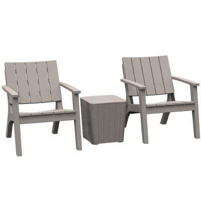 China Modern Garden 3pcs Adirondack Sofa Chair Balcony Outdoor Furniture Bistro Set for sale