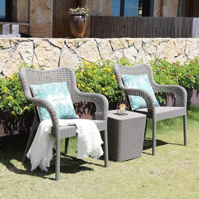 China Modern Patio Balcony Set Outdoor Rattan Plastic Wicker Garden Bistro Set for sale