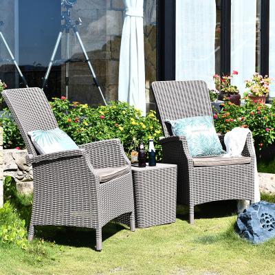 China UV-Resistant Outdoor Adjustable Plastic Cafe Rattan Furniture Reclining Garden Lounge Chair for sale