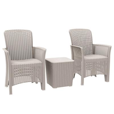 China Weather Outdoor Furniture 3 Pcs Outdoor Rattan Garden Furniture 2 Seater Balcony Set for sale