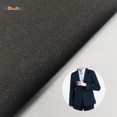 China Wholesale Polyester Sandwich Woven Viscous Suit Lining Elastic Hertz Fusible Eco - Friendly for sale