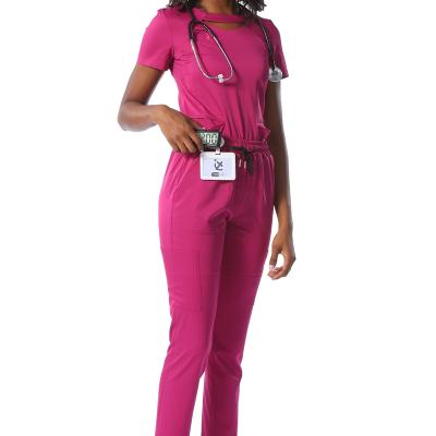 China Best Selling Fashionable Polyester Spandex Nurse Scrubs for sale