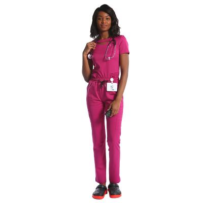 China Fashionable fit scrubs elastic nurses uniform and scrubs for sale