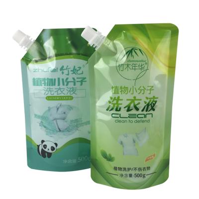 China Barrier Customize Aluminum Foil Spout Bags Stand Up Pouch Spout Pouch For Liquid Detergent for sale