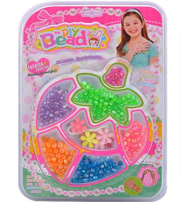 China Diy Pearl Jewelery Girls DIY Bead Jewelry Preparing Cosmetics Toys Set Color Beads Mix Hanging Decoration Kit Jewelry Designer Pretend Play Make Up for sale