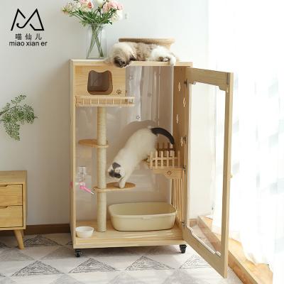 China Competitive Price Viable Wooden Furniture Modern Design Stylish Cat House Cabinet for sale