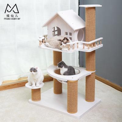 China 2020 New Design Living Room Furniture Cat Tree Safety Cat Trees Scratching Poles Condos Towers for sale