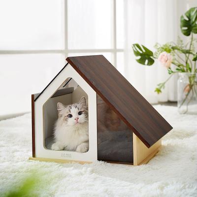 China Cat Nest Viable Cat Bed Cat Villa For Acrylic Wooden Partially Enclosed All Seasons Breathable for sale