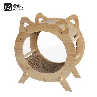 China Viable High Density Cat Scratch Board Round Cat Scratch Board Pet Cat Toy for sale