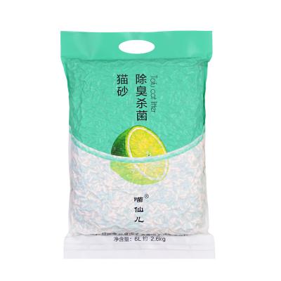 China Sustainable Pet Cleaning Lemon Fast Clumping Green Tofu Cat Litter for sale