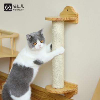 China Hot Selling Column Viable Cat Tree Wooden Hanging Wall Cat Scratcher Tree Cat Toys from Sisal from MIAOXIANER for sale