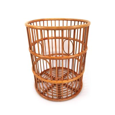 China Factory Wholesale Custom Viable Rattan Woven Storage Basket For Clothing Organizer Rattan Laundry Basket for sale