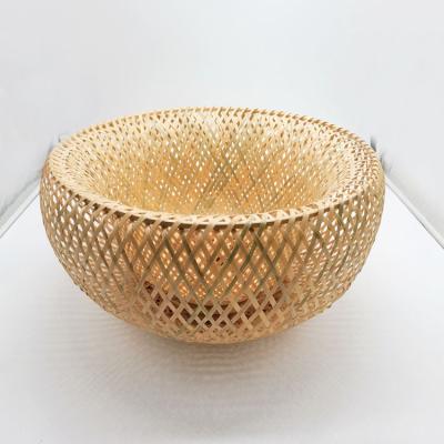 China Antique Hand - Woven Natural Bamboo Rattan Craft Bamboo Lampshade Pendant Light Shade For Restaurant Home Decoration for sale