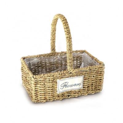 China Viable Wicker Basket/Grass Basket Gift Rectangle Weaving Basket In Bulk for sale