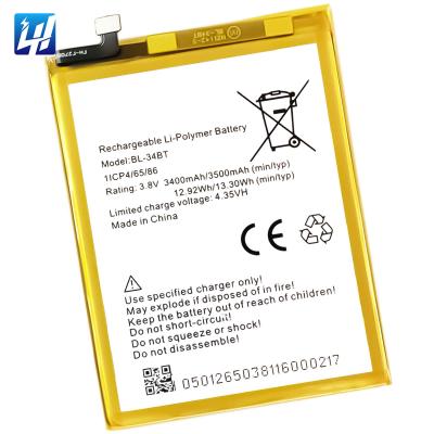 China BL-34BT Mobile Phone Li-polymer Battery Cell Phone Rechargeable Battery For Tecno Spark 2 Battery KA7 for sale