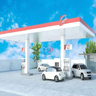 China Modern Steel Structure Gas Station Prefabricated Steel Space Truss for sale