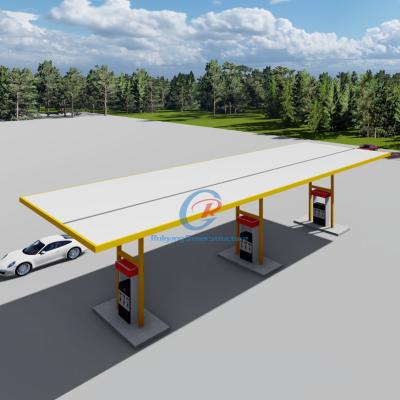 China Eco Friendly Space Frame Steel Structure Gas Station Custom Earthquake Resistant for sale