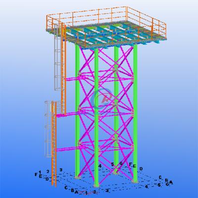 China 10000 Liter Steel Structure Water Tank Tower , Galvanized Water Storage Tank for sale