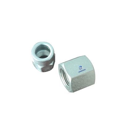 China Heavy Industry Pipe End Fitting Hex Nuts SAE NPT Hydraulic Forged Steel Thread Nut JIC JIS Galvanized Sockets for sale