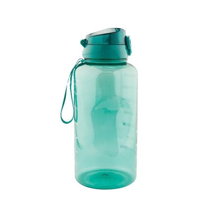 China Custom Large Capacity Viable TRITAN Sports Plastic Motivational Logo Gallon Outdoor Drinking Water Bottle With Straw for sale