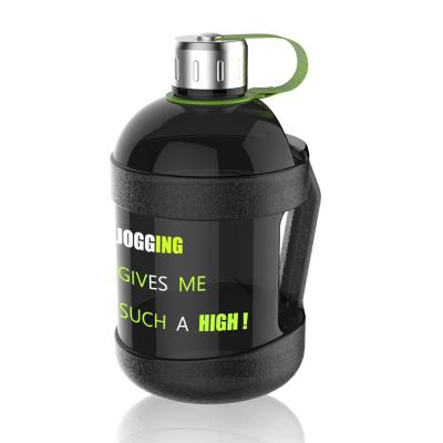 China Viable Motivational Large Grip Portable GYM FREE Gallon Time Marker Workout Plastic Water Jug with Cell Phone Holder for sale