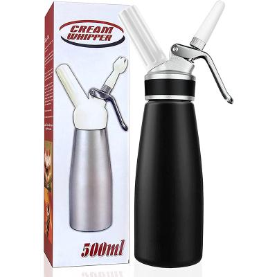 China Hot Selling Custom Logo 500ml Aluminum Whipped Cream Dispenser Viable With Three Decorating Tips for sale