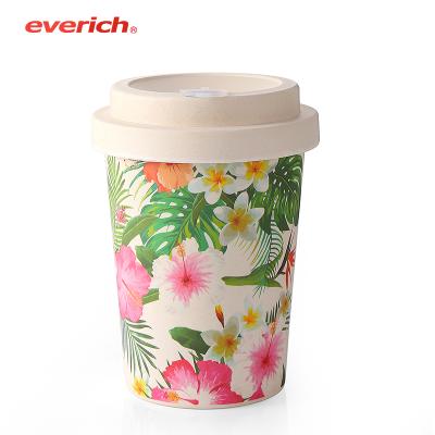 China Everich Cups Sustainable Hot Travel Mug Biodegradable Bamboo Fiber Coffee Mug With Lid for sale