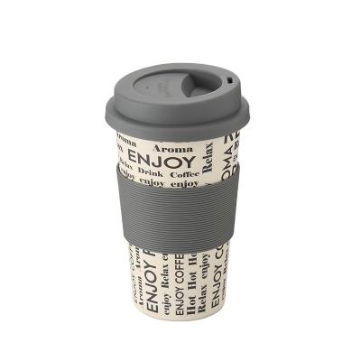 China Everich Drinkware Sustainable Custom Bamboo Fiber Travel Mug With Silicone Handle And Lid for sale