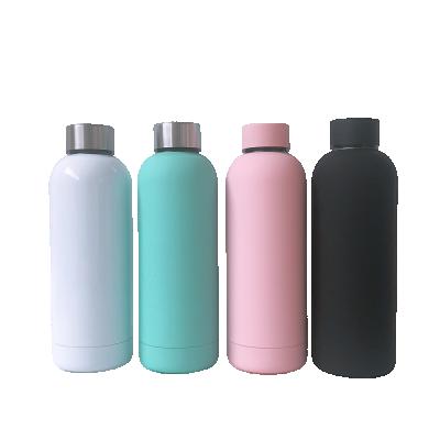 China Sustainable Small Mouth Double Wall Vacuum Insulated Stainless Steel 500ml Sports Water Bottle With Custom Logo for sale