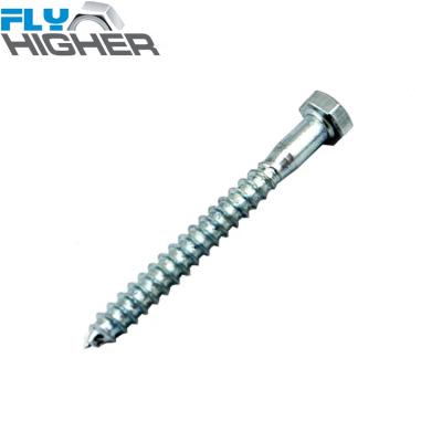 China DIN571 Carbon Steel Hex Head Wood Screws for sale