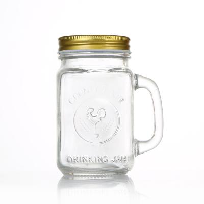 China Wholesale Beverage Glass Beverage Bottle 16 oz Mason Jars With Lids for sale