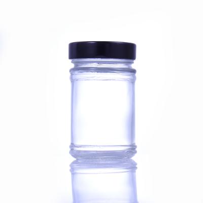 China Nordic Style Cylindrical Glass Honey Bottle Sealing Cover Can Customize Transparent Glass Honey Jar for sale