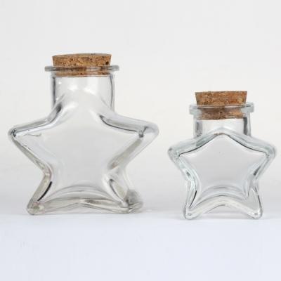 China Freshness Preservation Star Storage Jar 350ml Transparent Glass Storage Jar Candy Jar for sale