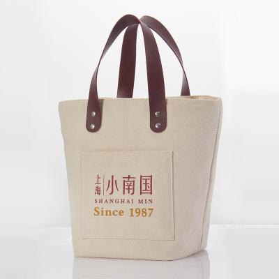 China Cotton Canvas Custom Logo Printed Fashion Women Cotton Canvas Tote Bag Shopper Handbag Work Empty Grocery Bags With Zippered Pocket for sale