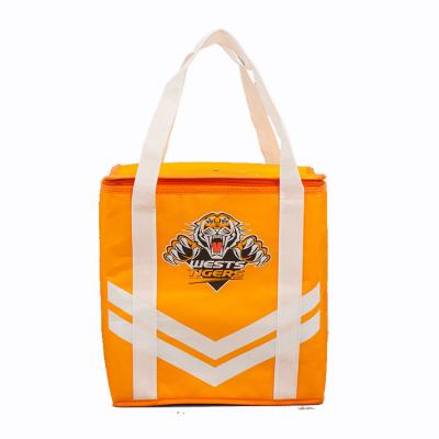 China Custom printing reusable recyclable laminated nonwoven nonwoven shopping cooler rpet pp fabric packaging cooler carry bag for food delivery for sale