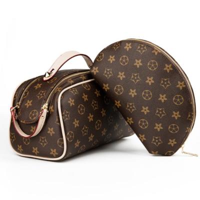 China Lady Customized Pattern PU Leather Cosmetics Bags Women Zipper Makeup Case Bags for sale