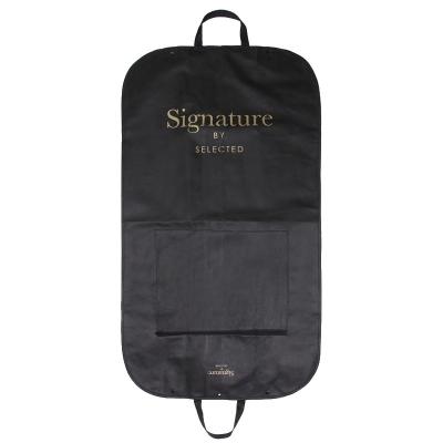 China Reusable Custom Logo Garment Bags Travel Suit Garment Cover Bags with Long Pockets Wedding Dress Garment Zipper Bag for sale